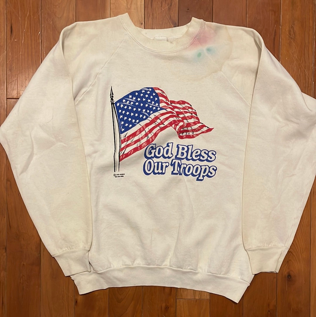 Sudadera con cuello redondo Desert Storm de los 90 - Grande - 22" x 24.5"