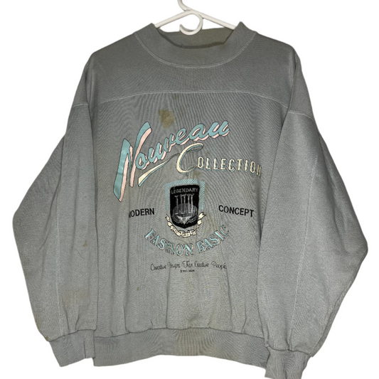 90's Nouveau Crewneck Sweatshirt - Large - 23” x 24.5”