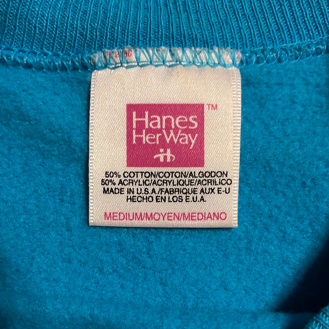 Cuello redondo Hanes Her Way de los años 90 - L 21" x 26"