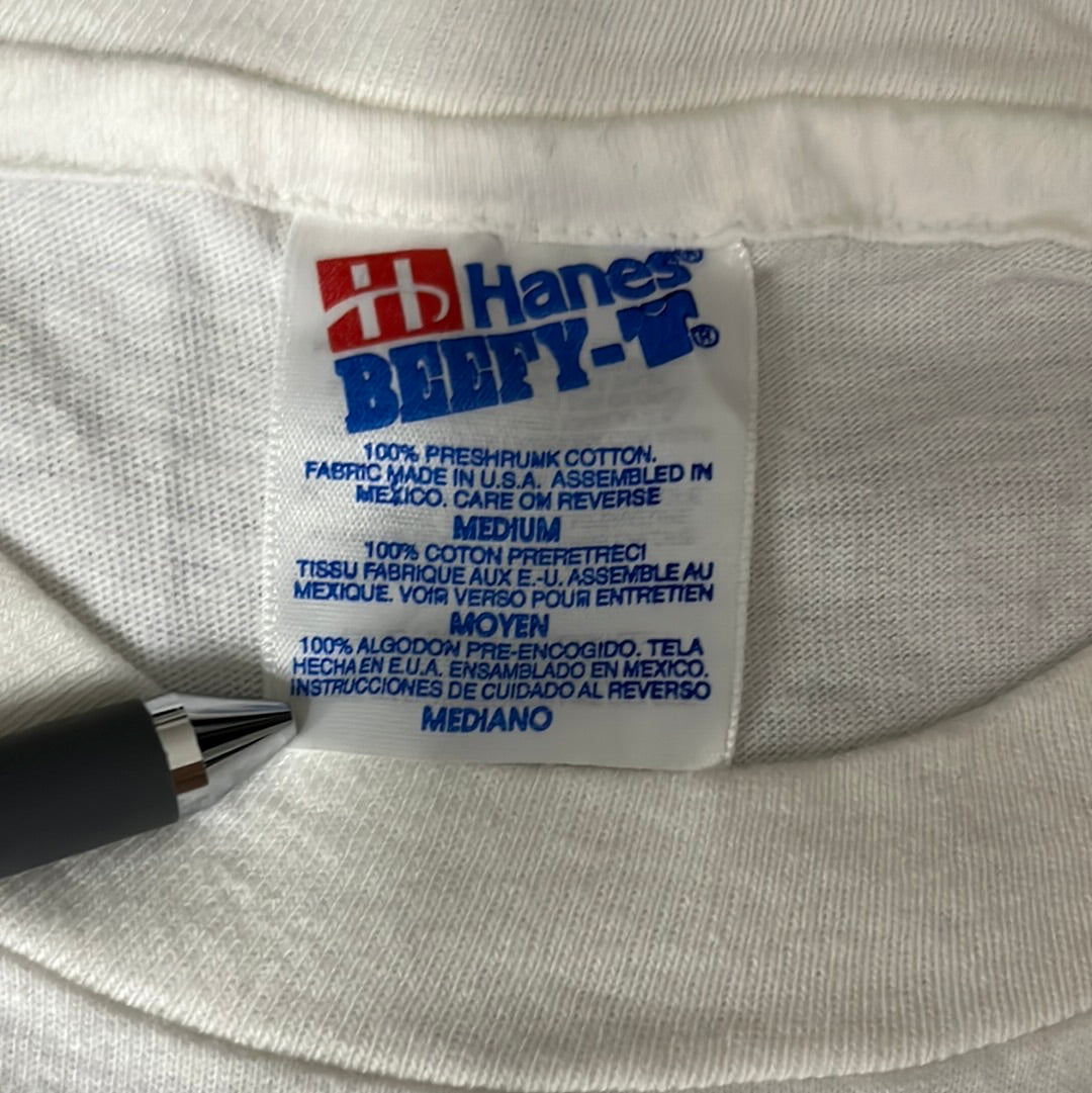 90's Hanes Beefy Resolution Run Palestine Longsleeve Shirt - Small - 18.5” x 28.5”