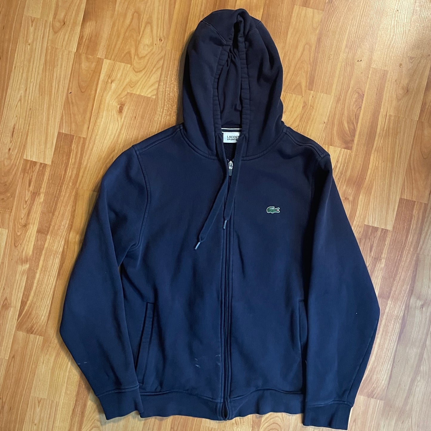 Sudadera con capucha y cremallera en blanco Lacoste 20" x 26"