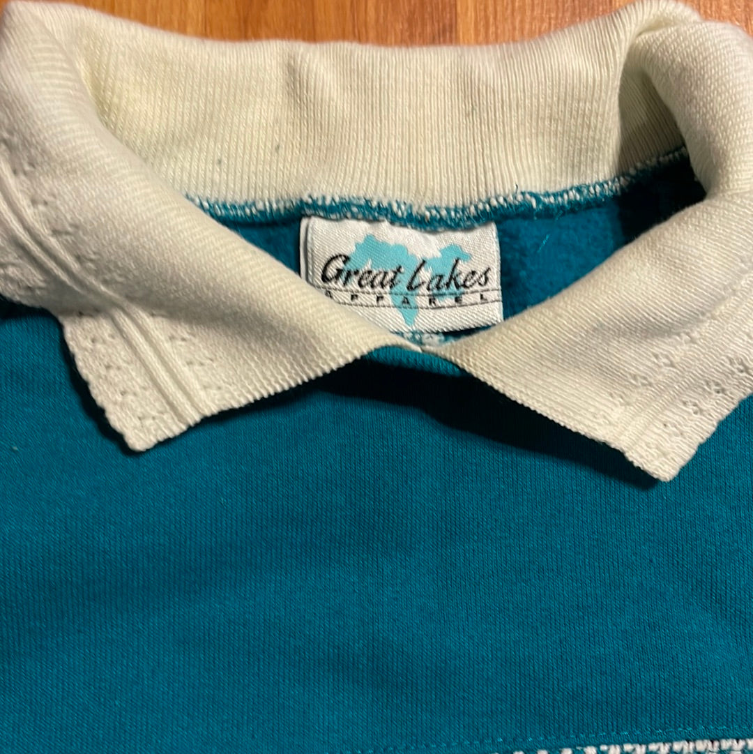 90's Great Lakes Heart Collared Crewneck - 23" x 25"