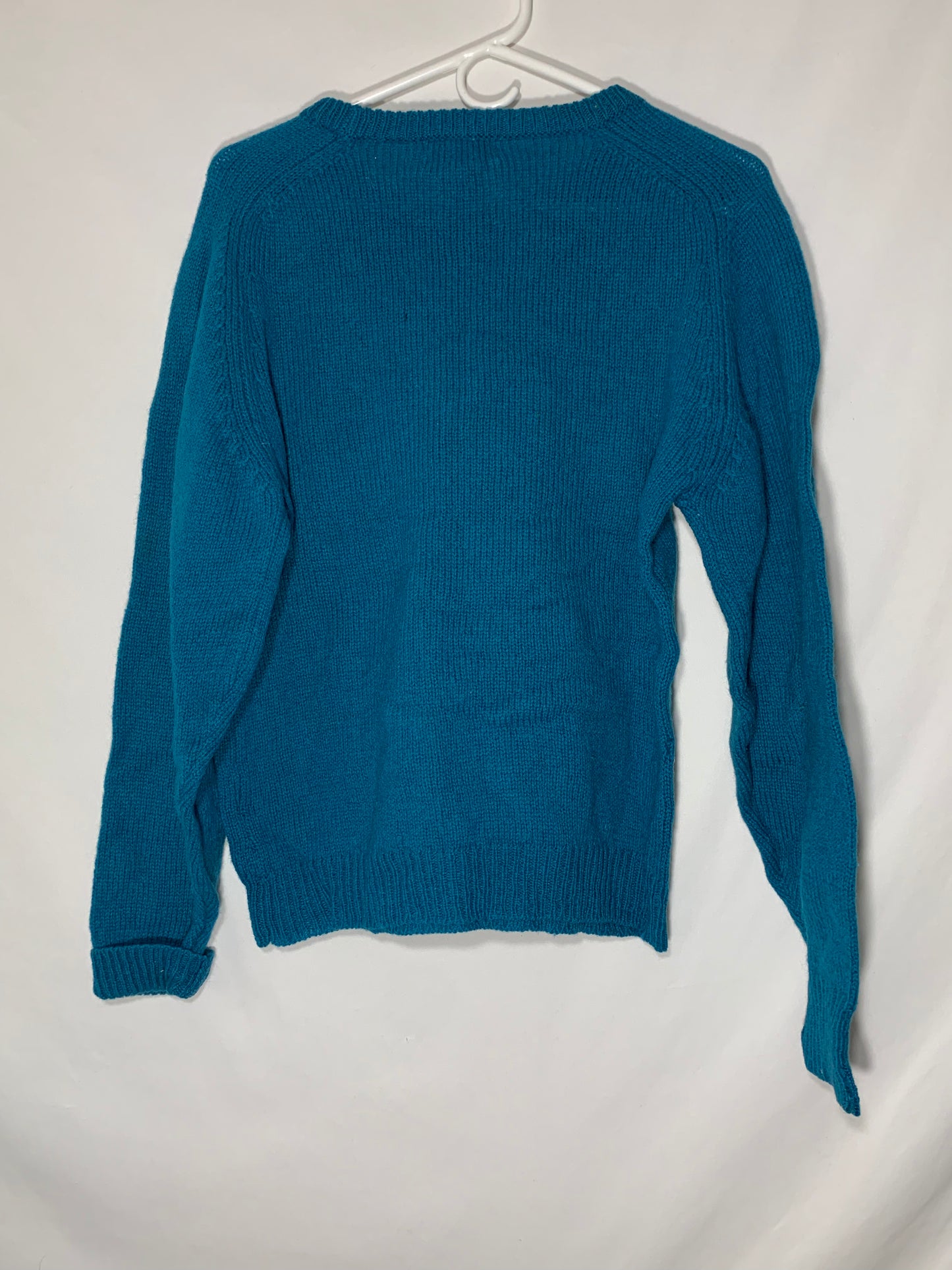 80's Talbots Shetland Wool Pocket Sweater - Medium - 20” x 23.5”