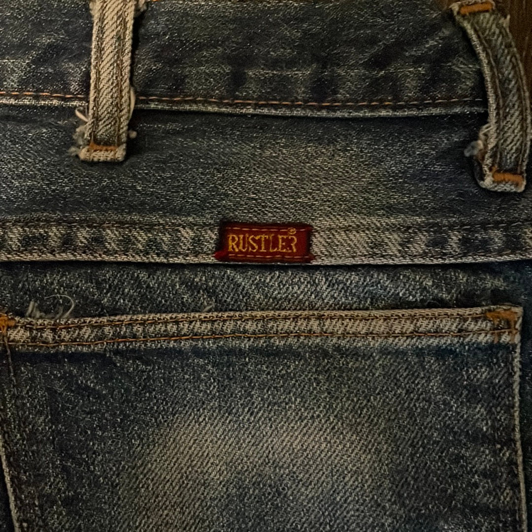 90's Distressed Rustler Jeans - 36” x 30”