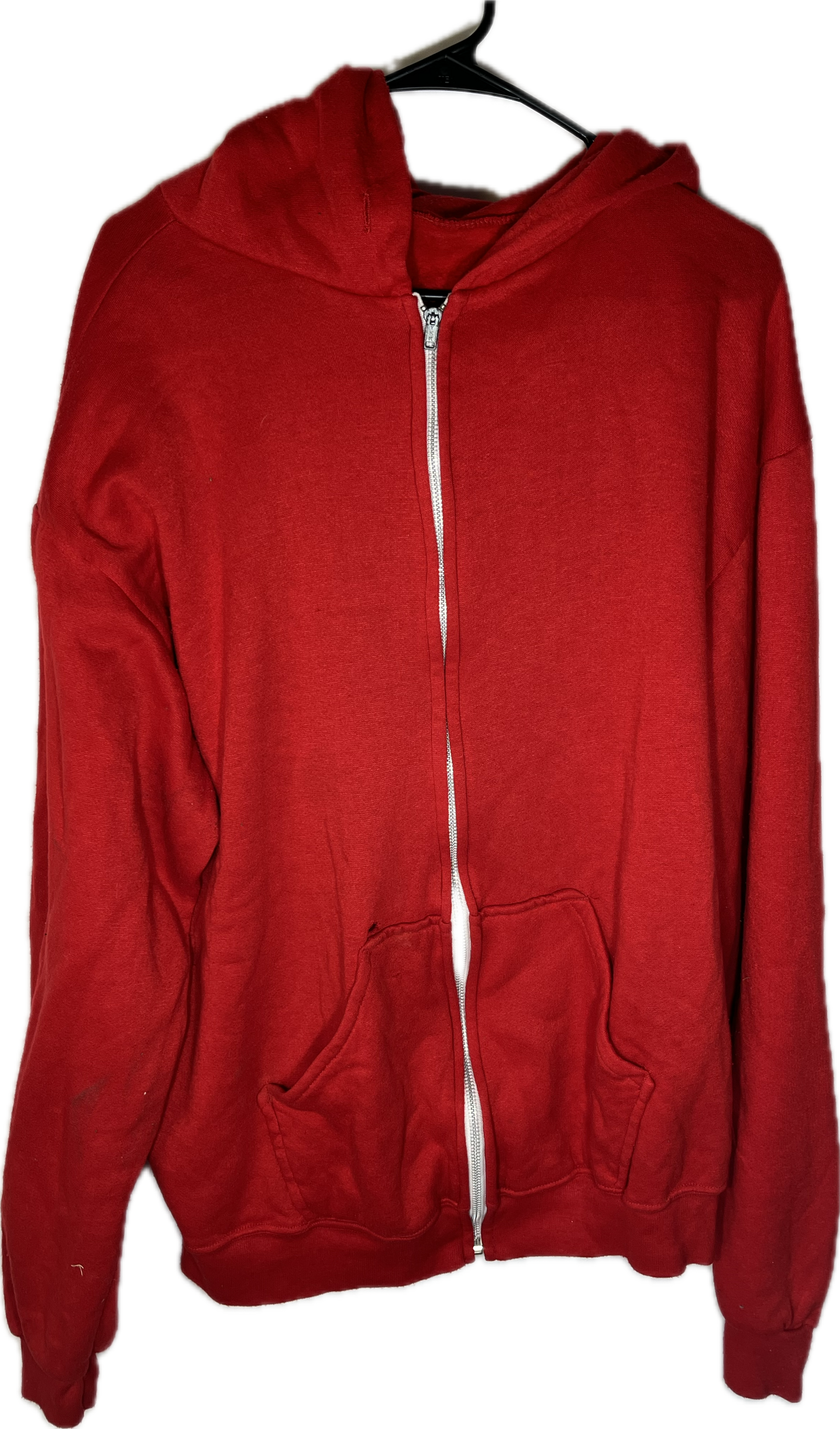 AAAA 80’s Blank Red Zip Up Hoodie Sweatshirt - XLarge - 25” x 27.5”