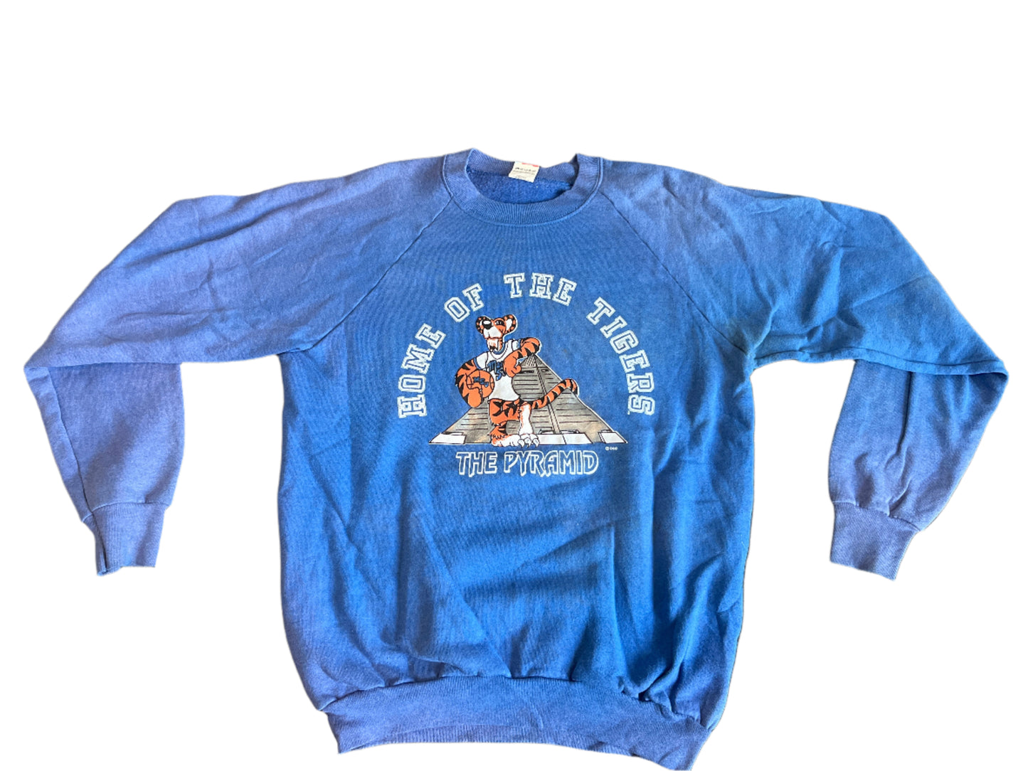 90's FOTL Home of the Tigers the Pyramid Crewneck Sweatshirt - Large - 22" x 27"