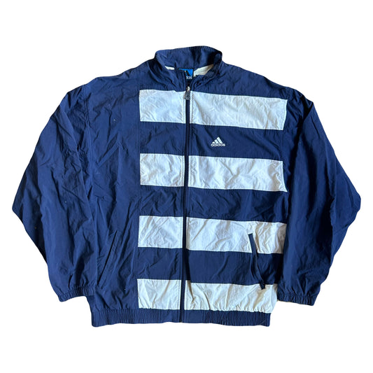 90’s Adidas Striped Zip Up Jacket Coat - XLarge - 26” x 31.5”