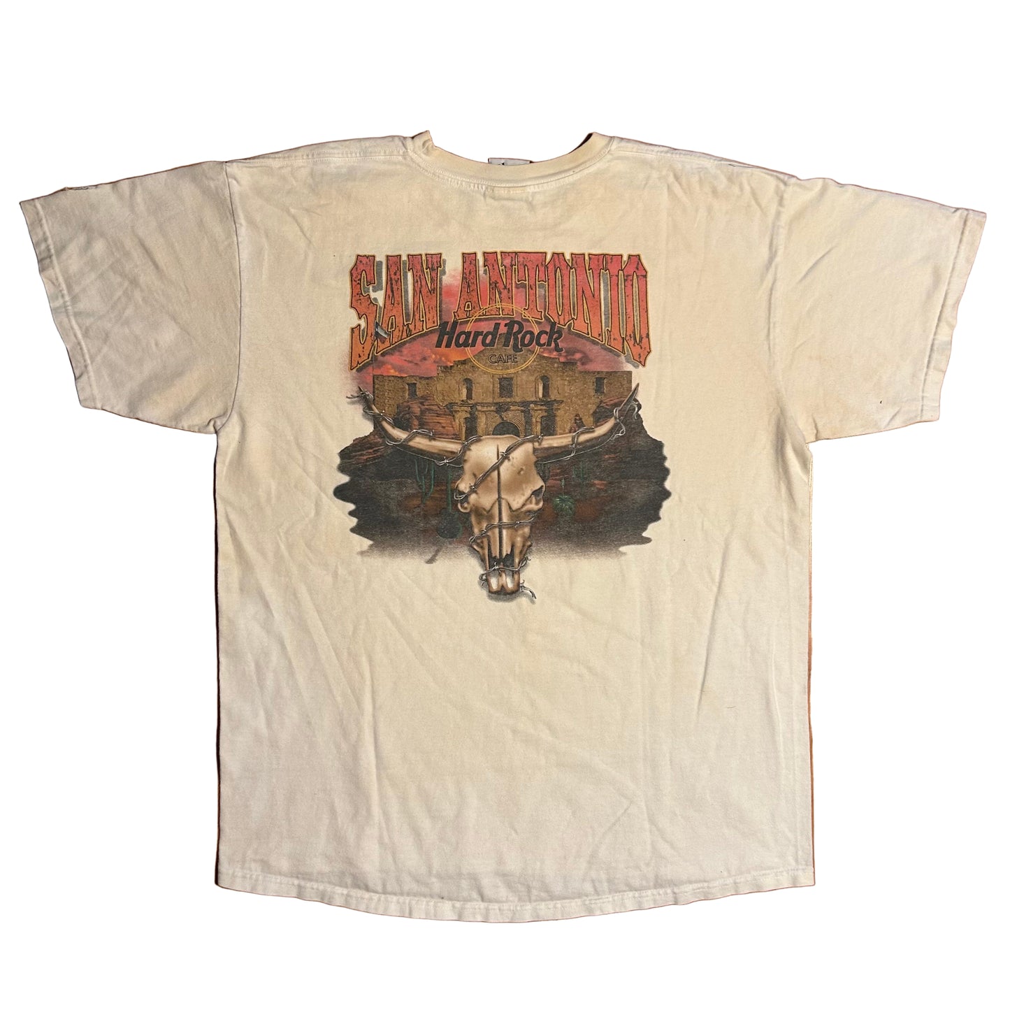 Hard Rock Cafe San Antonio White Tshirt - Large - 23” x 29”