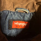 Wrangler Fleece Lined Denim Leather Vest Zip Up - Large - 22” x 25”