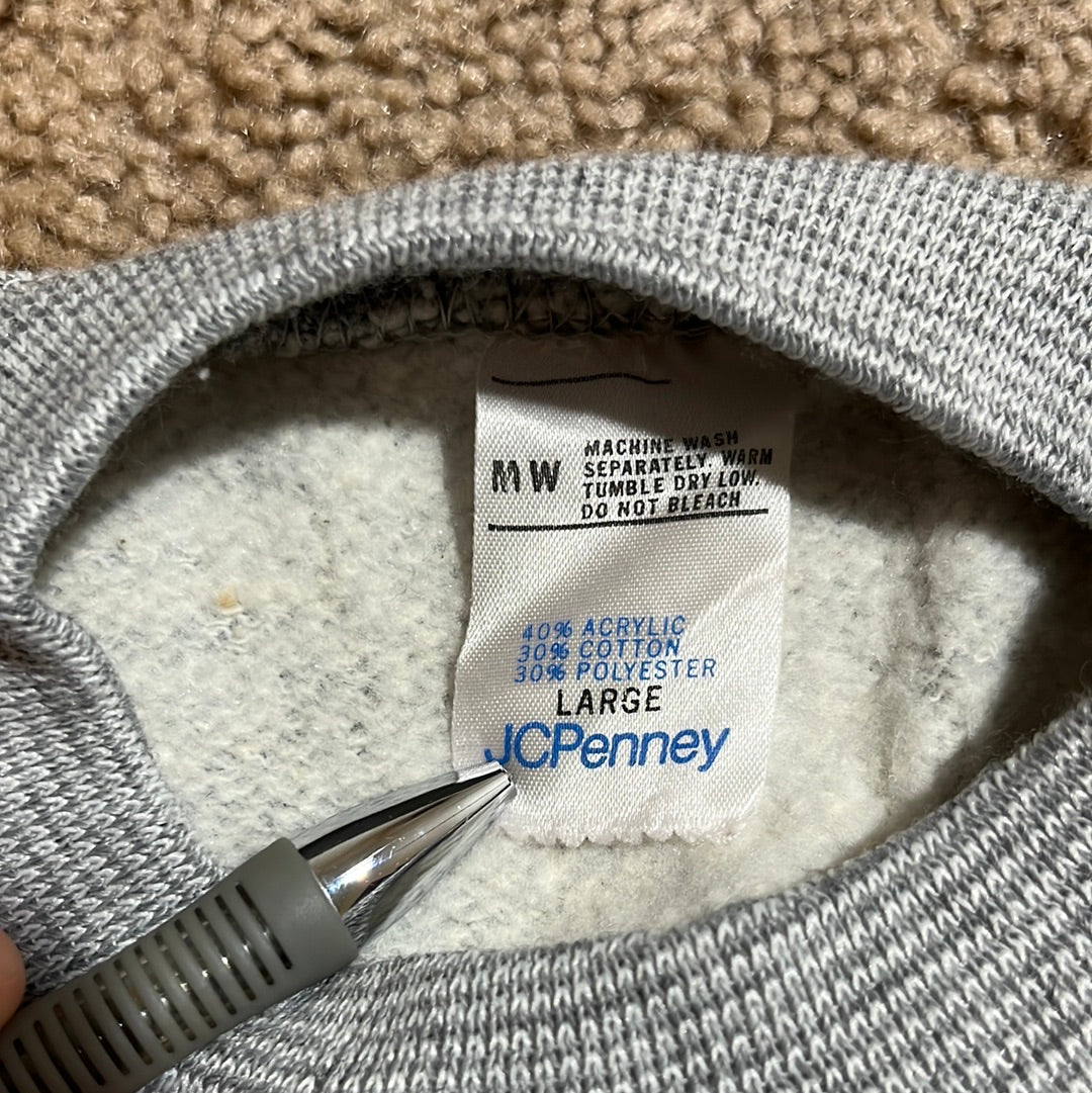 80’s JCPenney Blank Grey Crewneck Sweatshirt - Medium - 21.5” x 25”