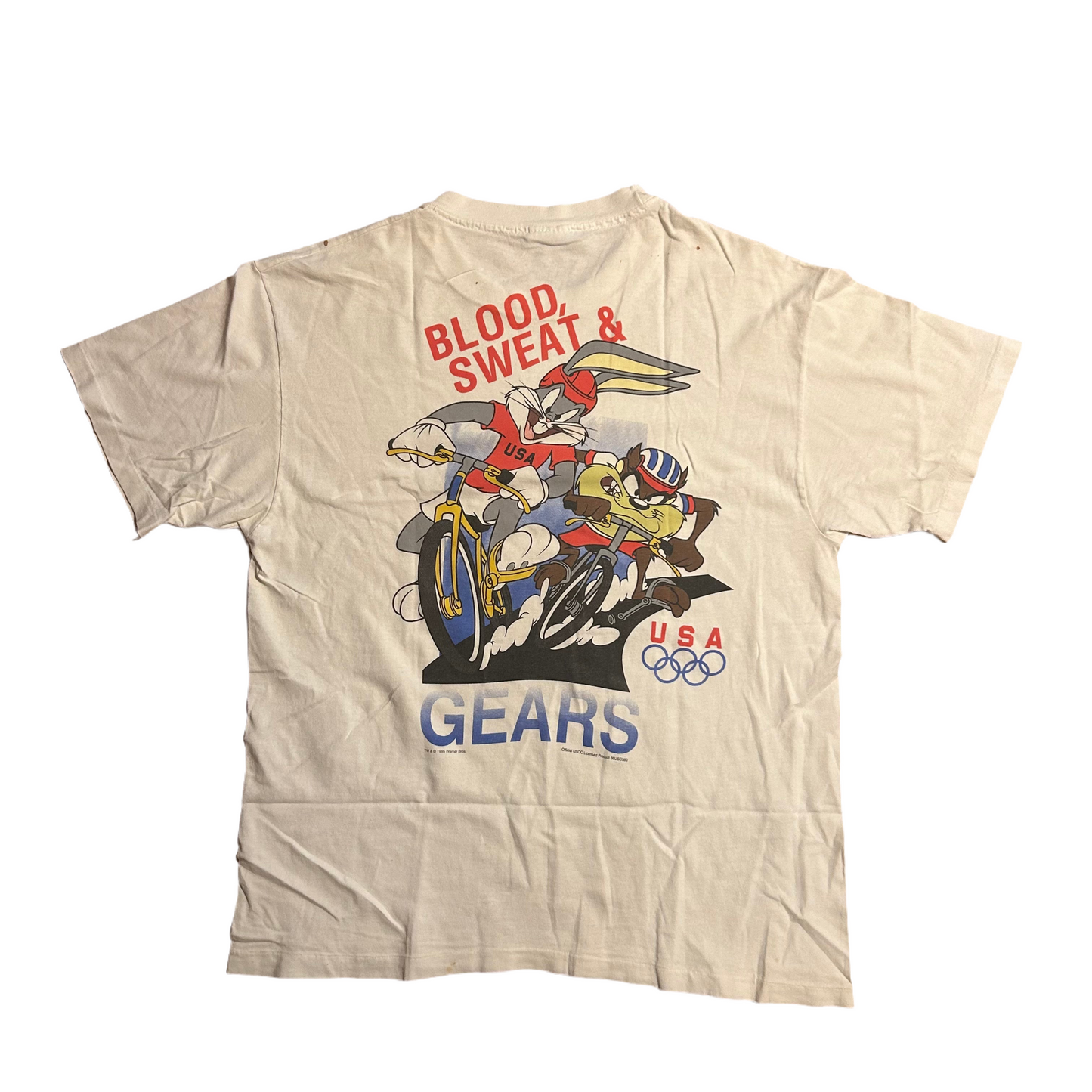 90’s Hanes Heavyweight 1995 Looney Tunes Olympics Blood Sweat Gears US