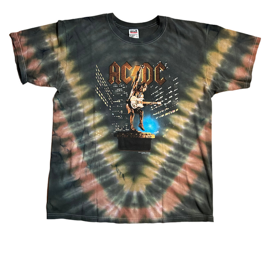 2001 AC/DC Anvil Tie Dye Leidseplein Presse BV Tour Band Tshirt - Large - 22” x 29”