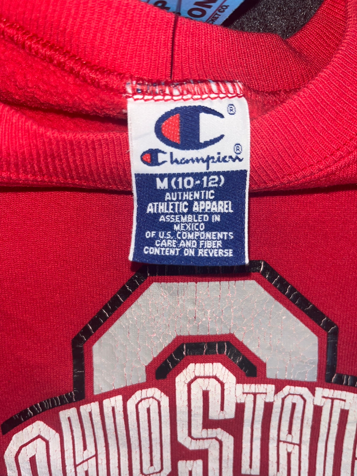 90's Champion Ohio State 1997 Rose Bowl Red Crewneck Sweatshirt - XSmall - 16.5" x 21"