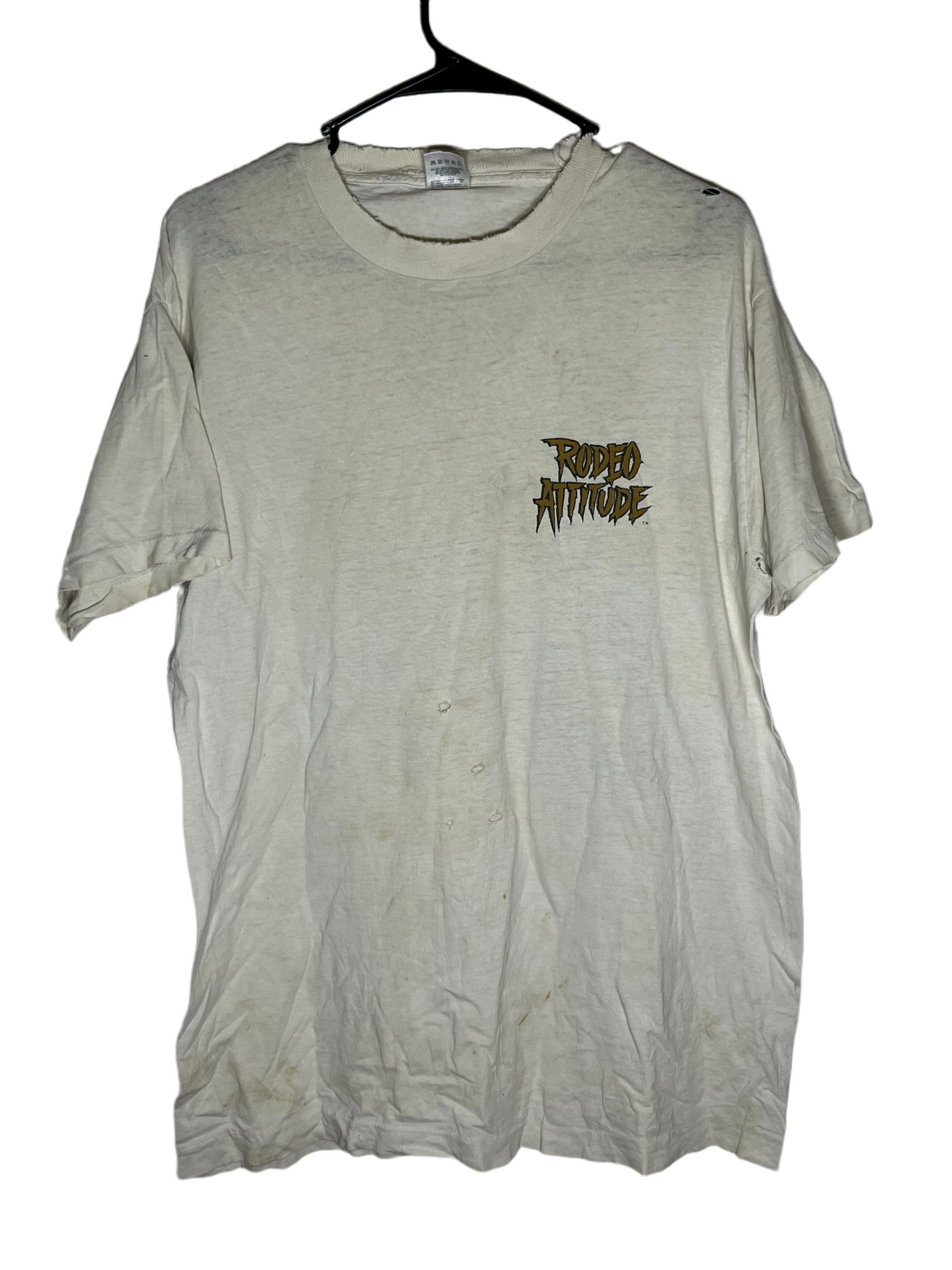 90's FOTL Buck This Distressed Tshirt - Medium - 20” x 30"