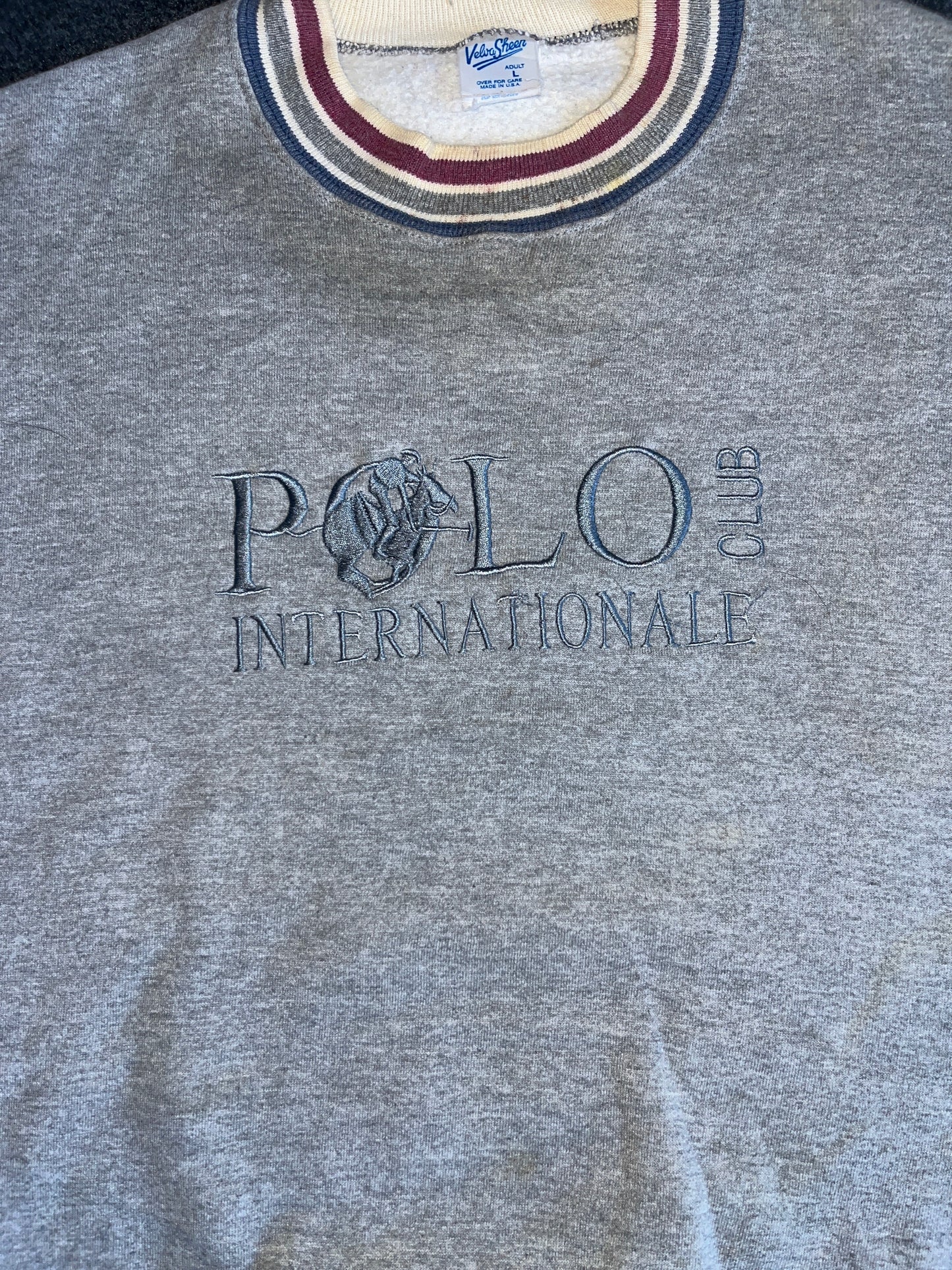 80/90's Velva Sheen Polo International Ralph Lauren Crewneck Sweatshirt - Large - 22" x 27.5"