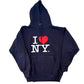 00’s I Love NY Hooded Sweatshirt - Boxy Large - 23" x 23"