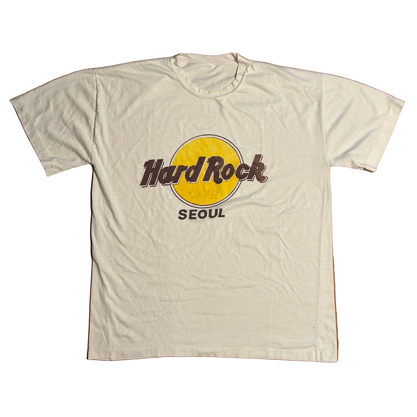 80/90’s Hard Rock Cafe Seoul White Tshirt - Large - 22” x 27.5”