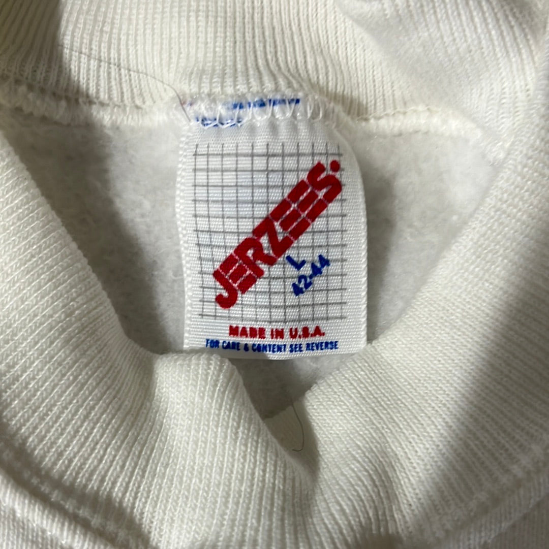 90’s NWT Jerzees Blank White Crewneck Sweatshirt - Medium - 21” x 27”