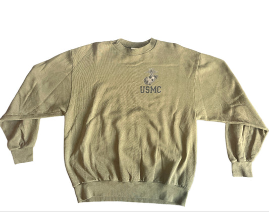 USMC Military Crewneck Sweatshirt - Medium - 21" x 25"