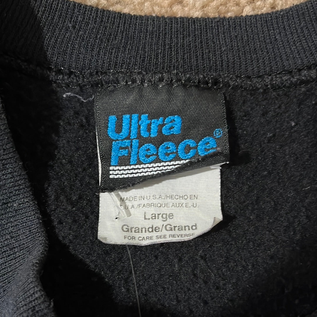 90’s Ultra Fleece Blank Black Crewneck Sweatshirt - Medium - 21.5” x 25”