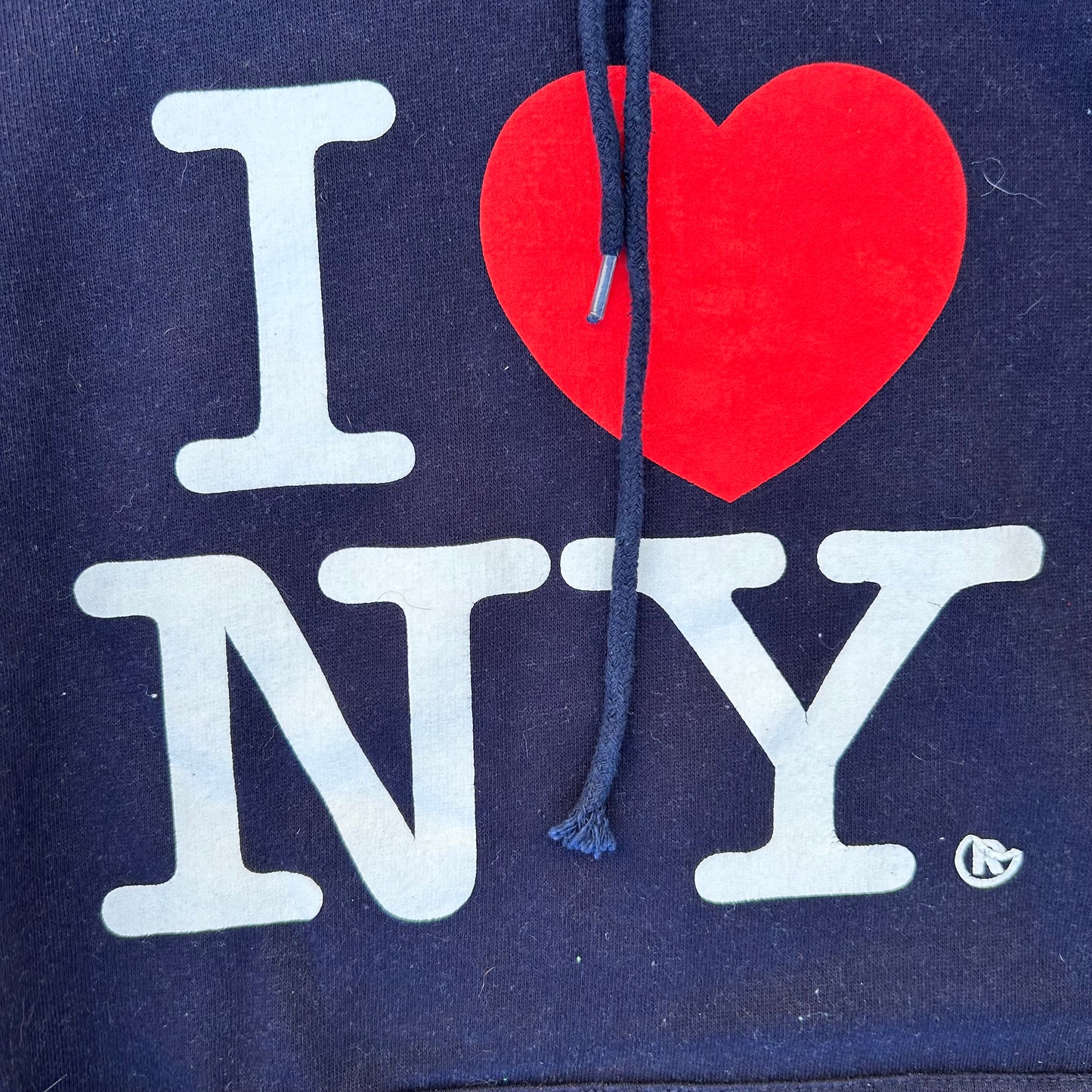 00’s I Love NY Hooded Sweatshirt - Boxy Large - 23" x 23"