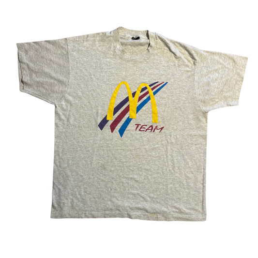 90's Screen Stars McDonald Team Grey Tshirt - Large - 23" x 28"