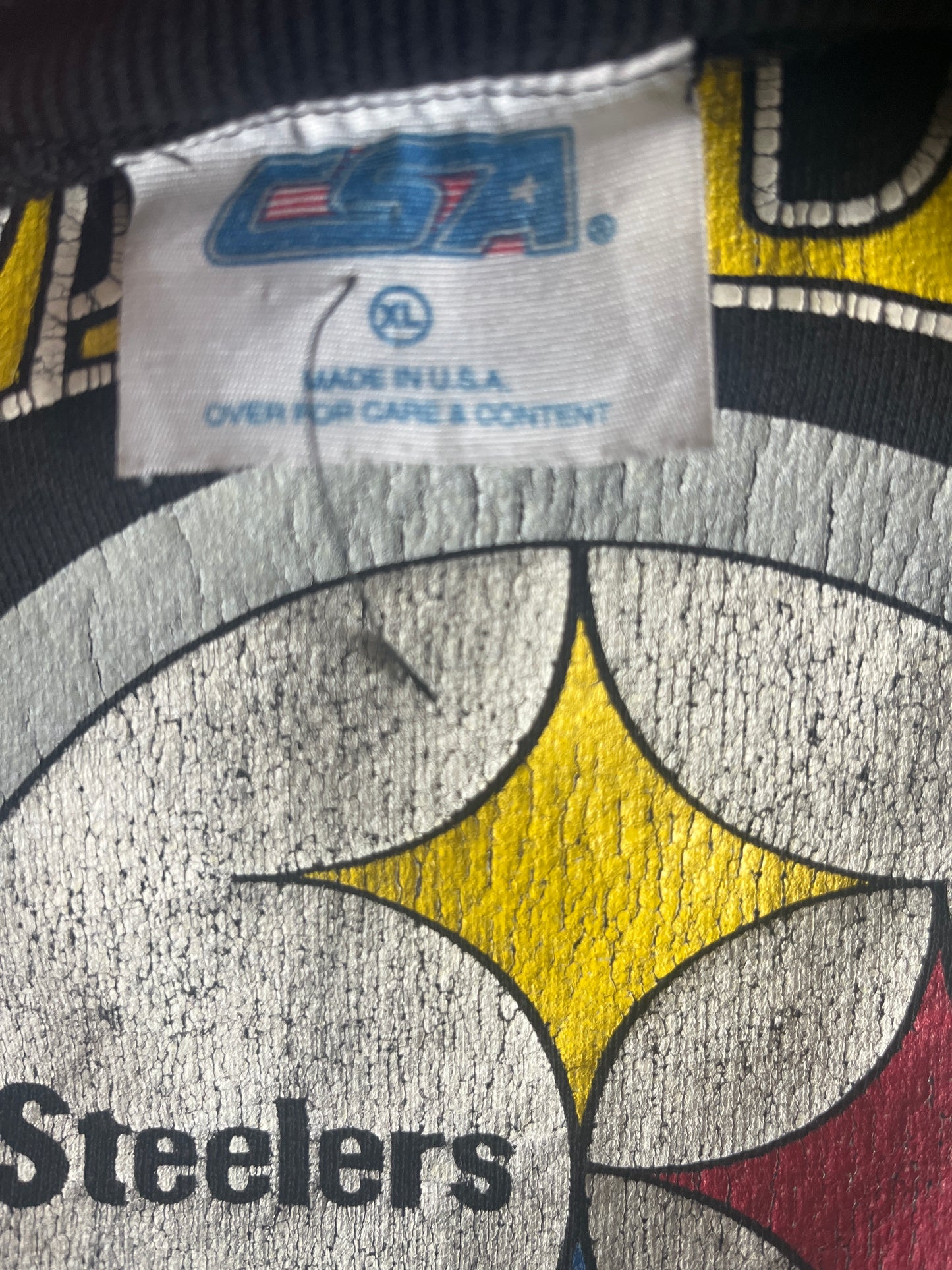 90's CSA Pittsburgh Steelers NFL Crewneck Sweatshirt - XLarge - 26" x 25.5"