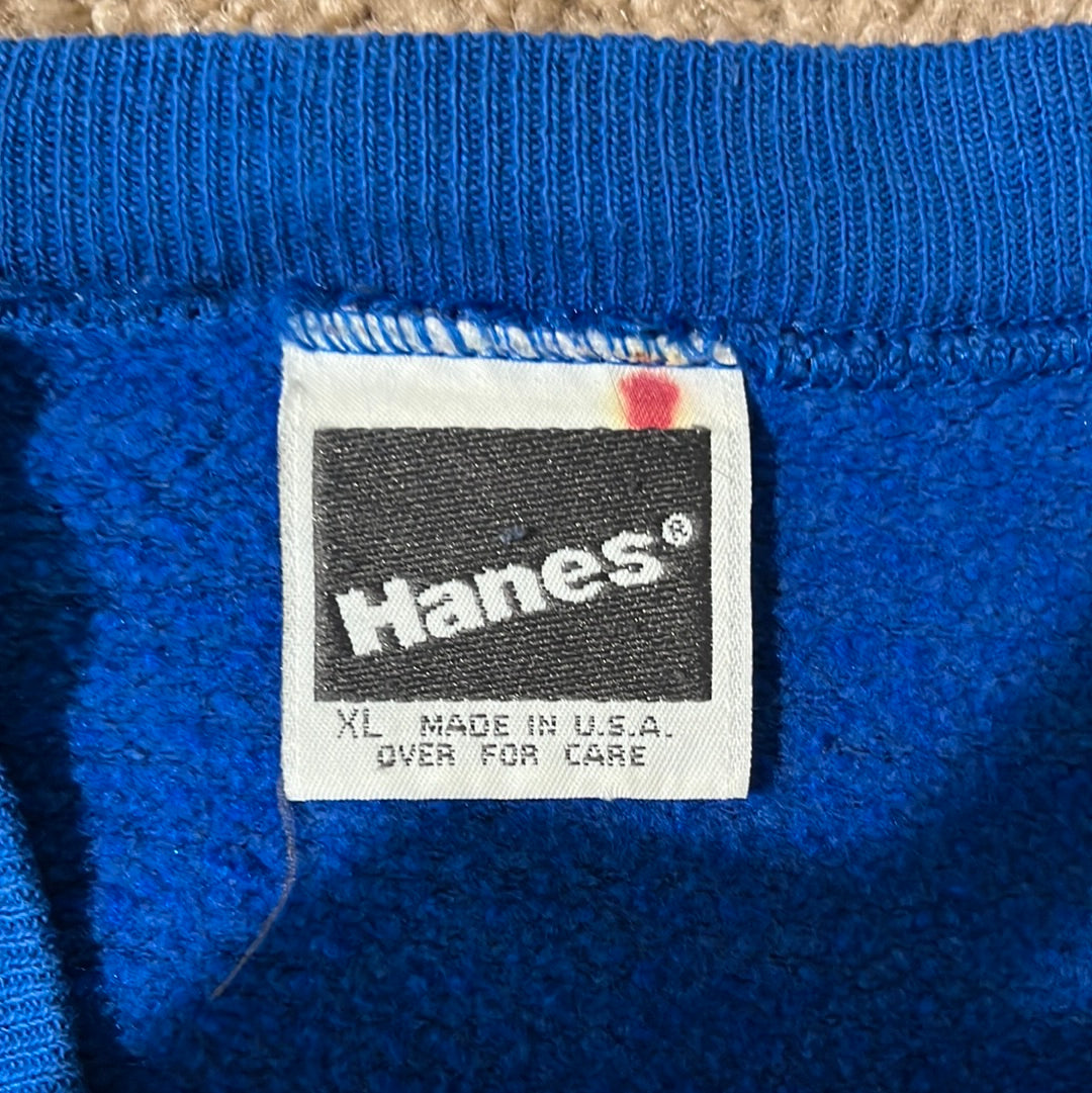 80’s Hanes Blank Blue Boxy Crewneck Sweatshirt - XLarge - 24.5” x 23.5”