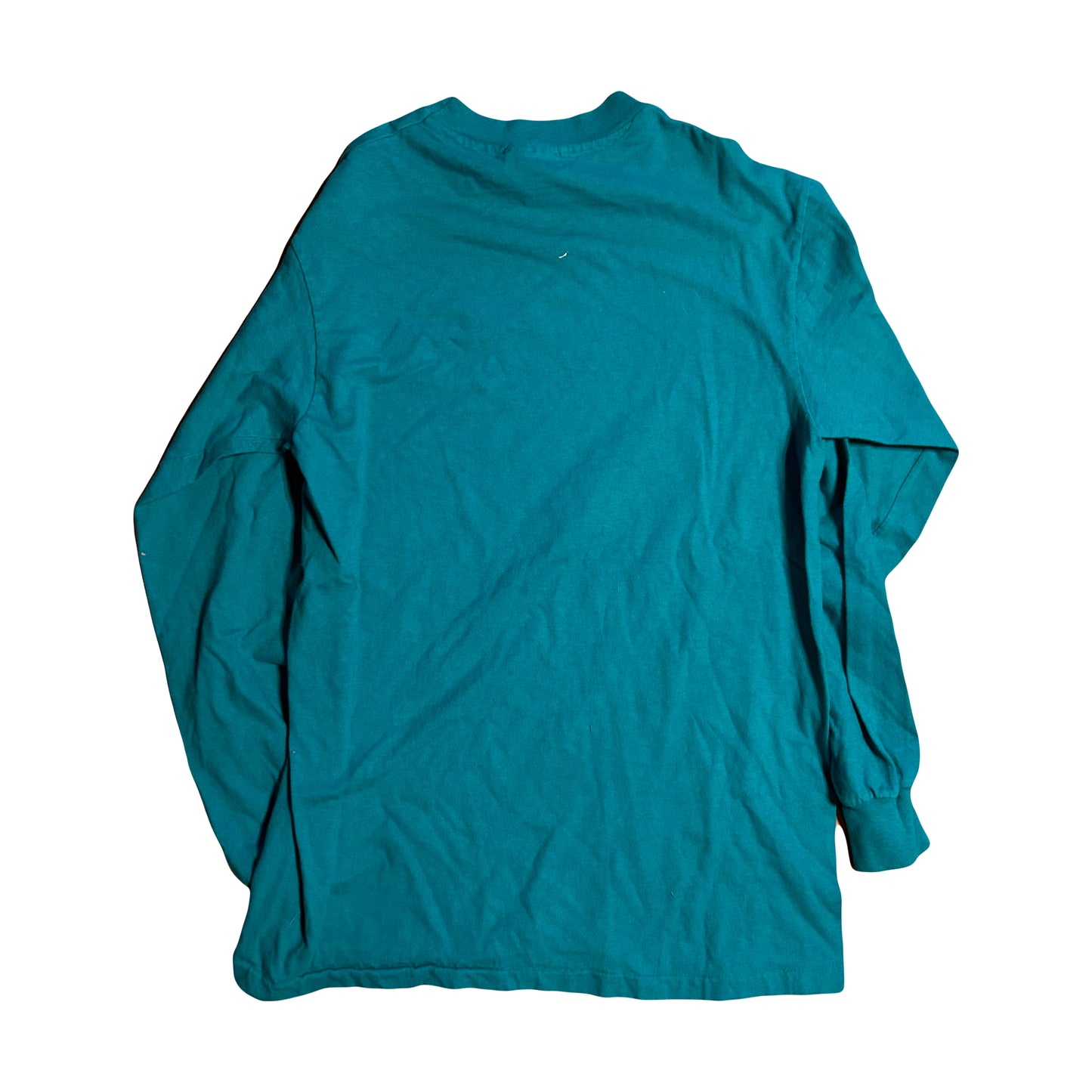 90’s Hanes Beefy Teal Blank Longsleeve Shirt - Small - 18” x 26.5”