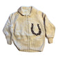 70/80’s Cowichan Zip Up Cardigan Horse Sweater - Medium - 20” x 23”