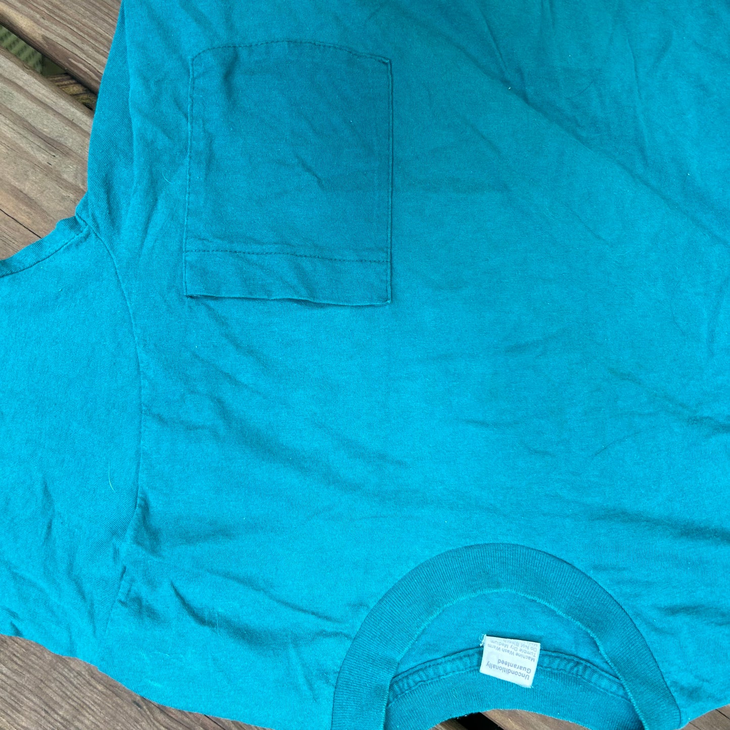 90’s BVD Turquoise Blank Pocket Tshirt - XSmall - 16” x 28”