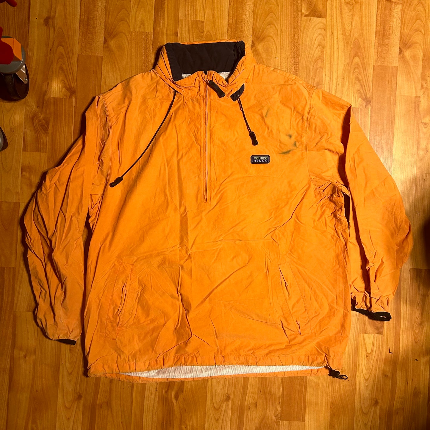 Nautica H2000 Orange Windbreaker Rain Coat Jacket - XLarge - 27” x 31”