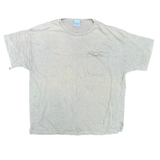 80/90’s Campus Tan Blank Pocket Tshirt - Medium - 21” x 26”