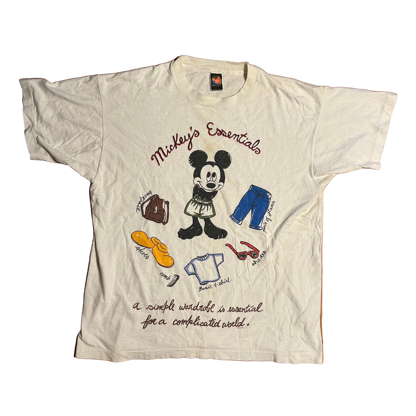 90’s Mickey Unlimited Mickey’s Essentials White Tshirt - Large - 23” x 28”