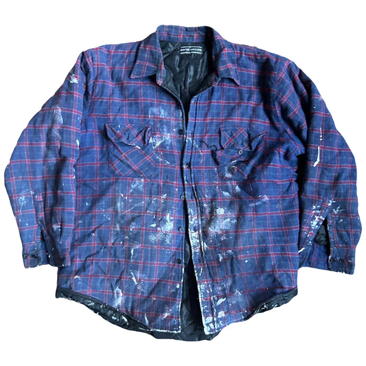 90/00’s David Taylor Distressed Painter Lined Flannel Overshirt - XLarge - 26” x 30”