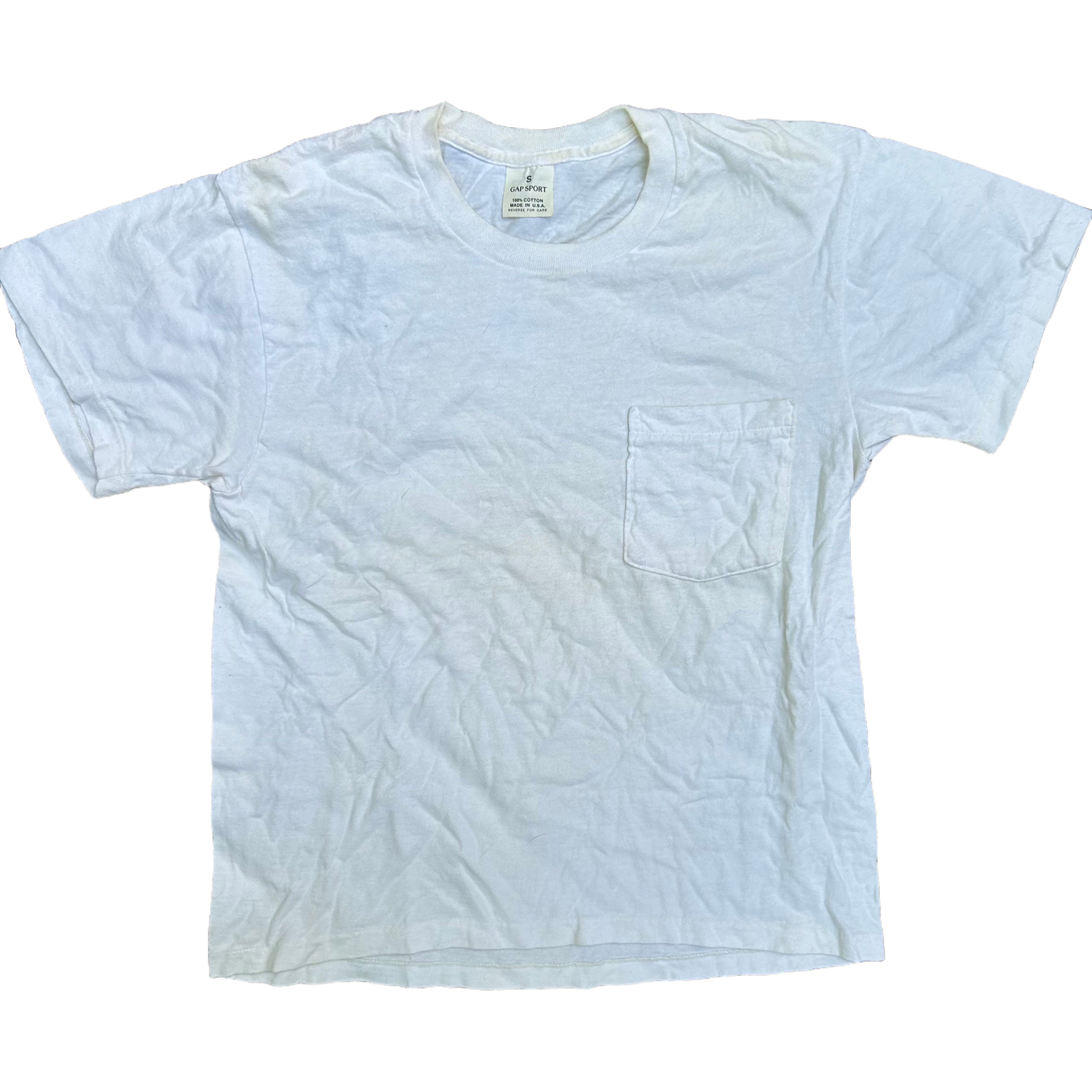 90’s Gap Sport Blank White Pocket Tshirt - XSmall - 17” x 23”