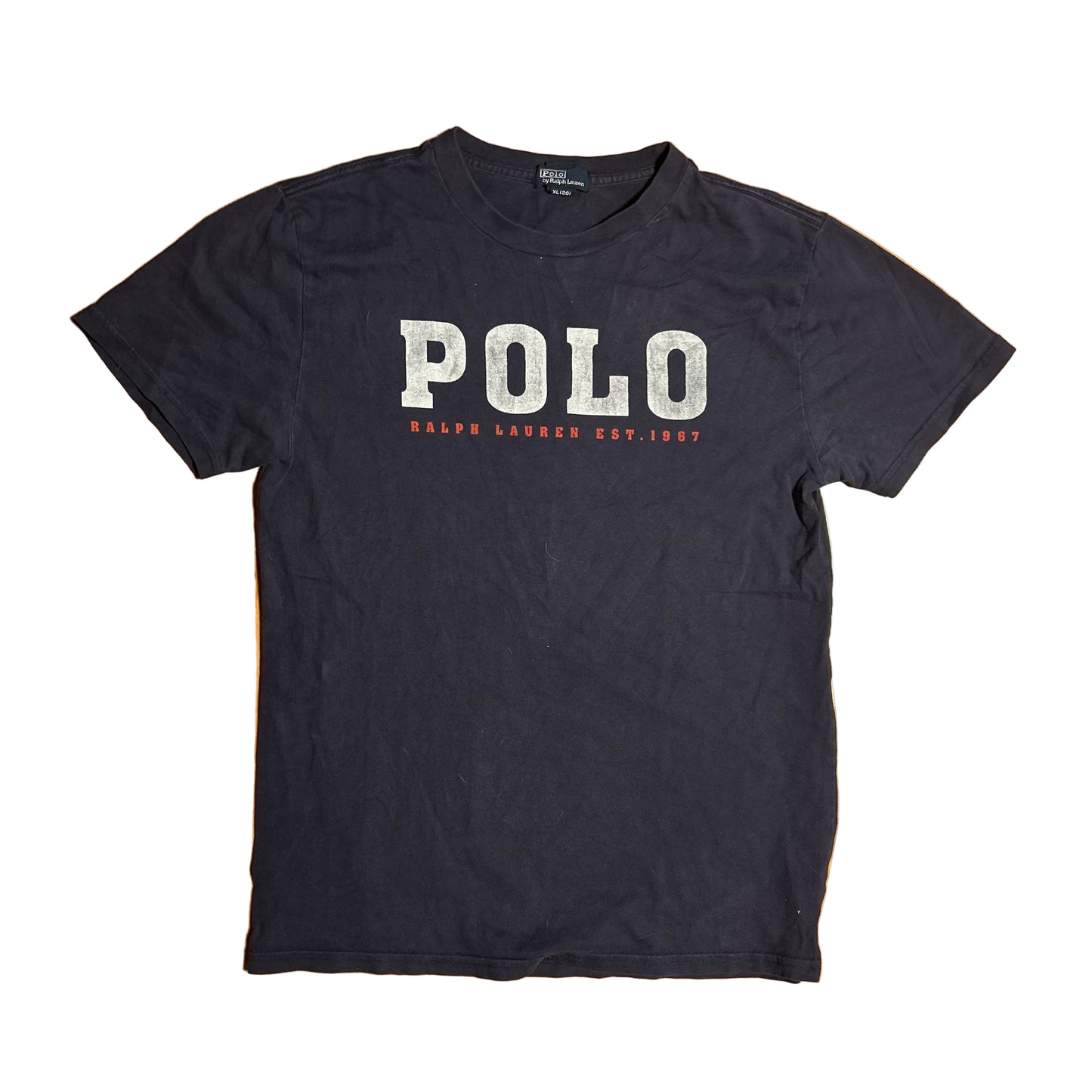 Polo Ralph Lauren Navy Blue Logo Tshirt - Small - 19” x 27”