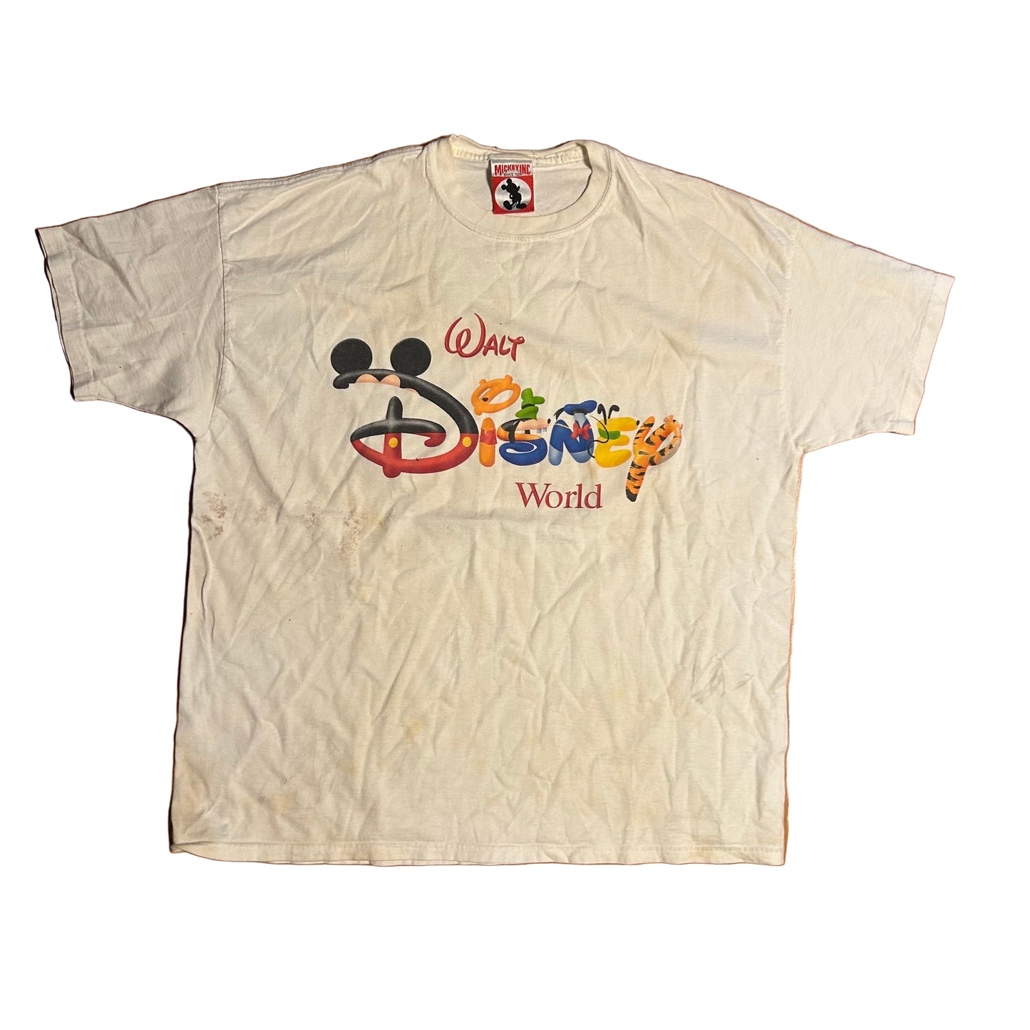90’s Mickey Inc Walt Disney World White Logo Tshirt - Large - 23” x 27.5”