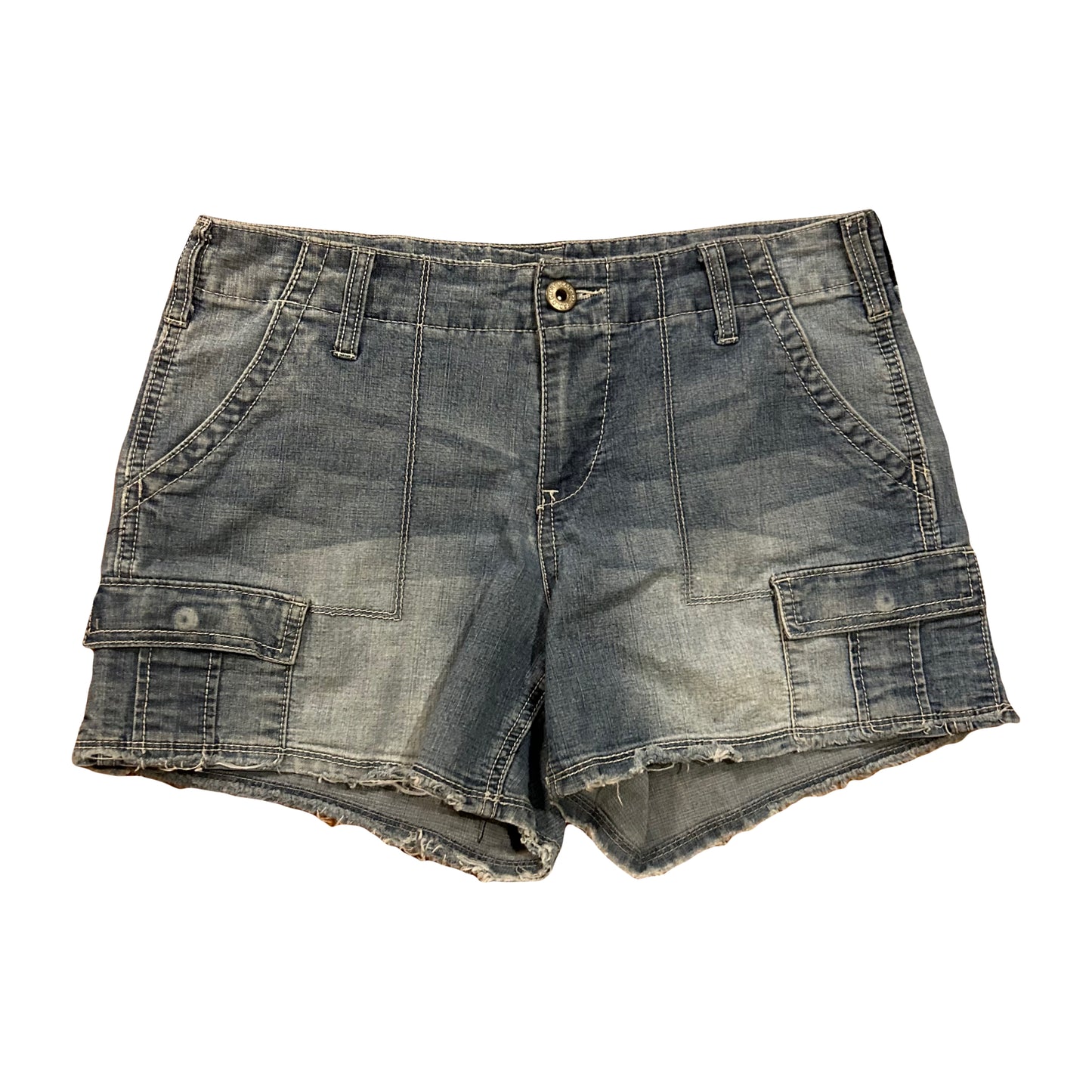 Faded Glory Cargo Denim Jean Shorts Jorts - Women’s 8 - 32” x 4.5”