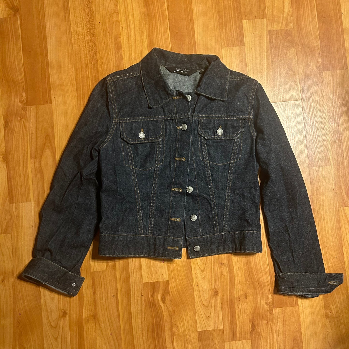 Billy Blues Dark Denim Button Up Jean Jacket - XSmall - 17” x 19”