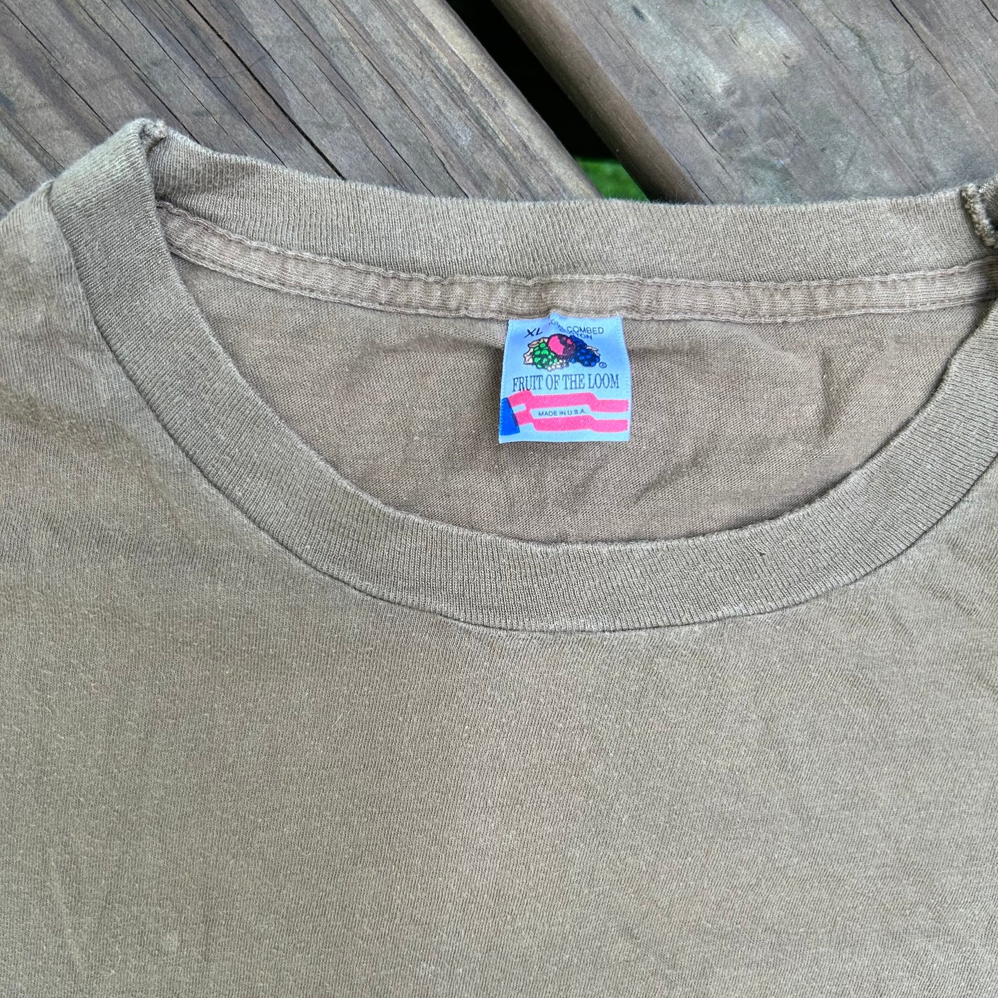 90’s FOTL Blank Brown Tan Tshirt - Medium - 21” x 29”