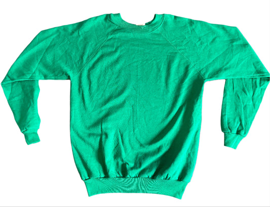 90's Hanes Parrill Blank Green Crewneck Sweatshirt - Large - 22" x 27.5"