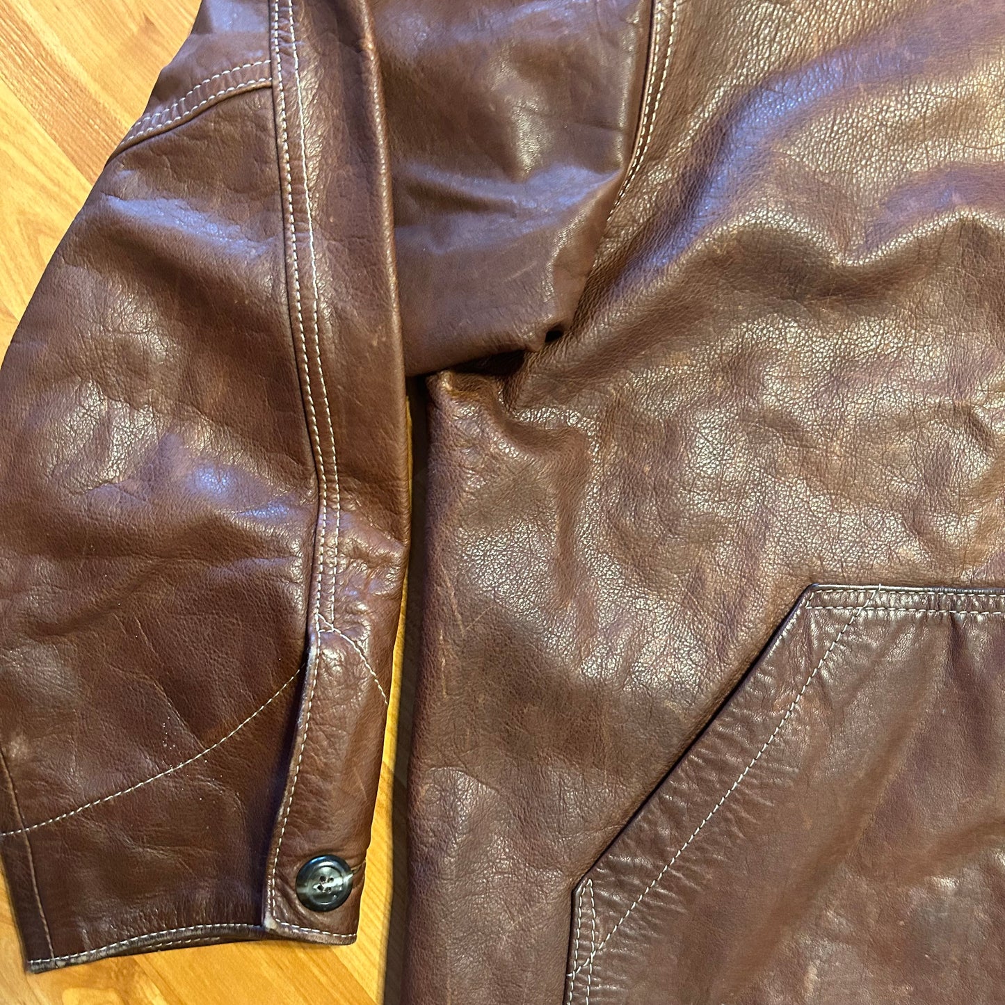 90's Red Wing Leather Jacket Coat - XLarge - 25” x 28”