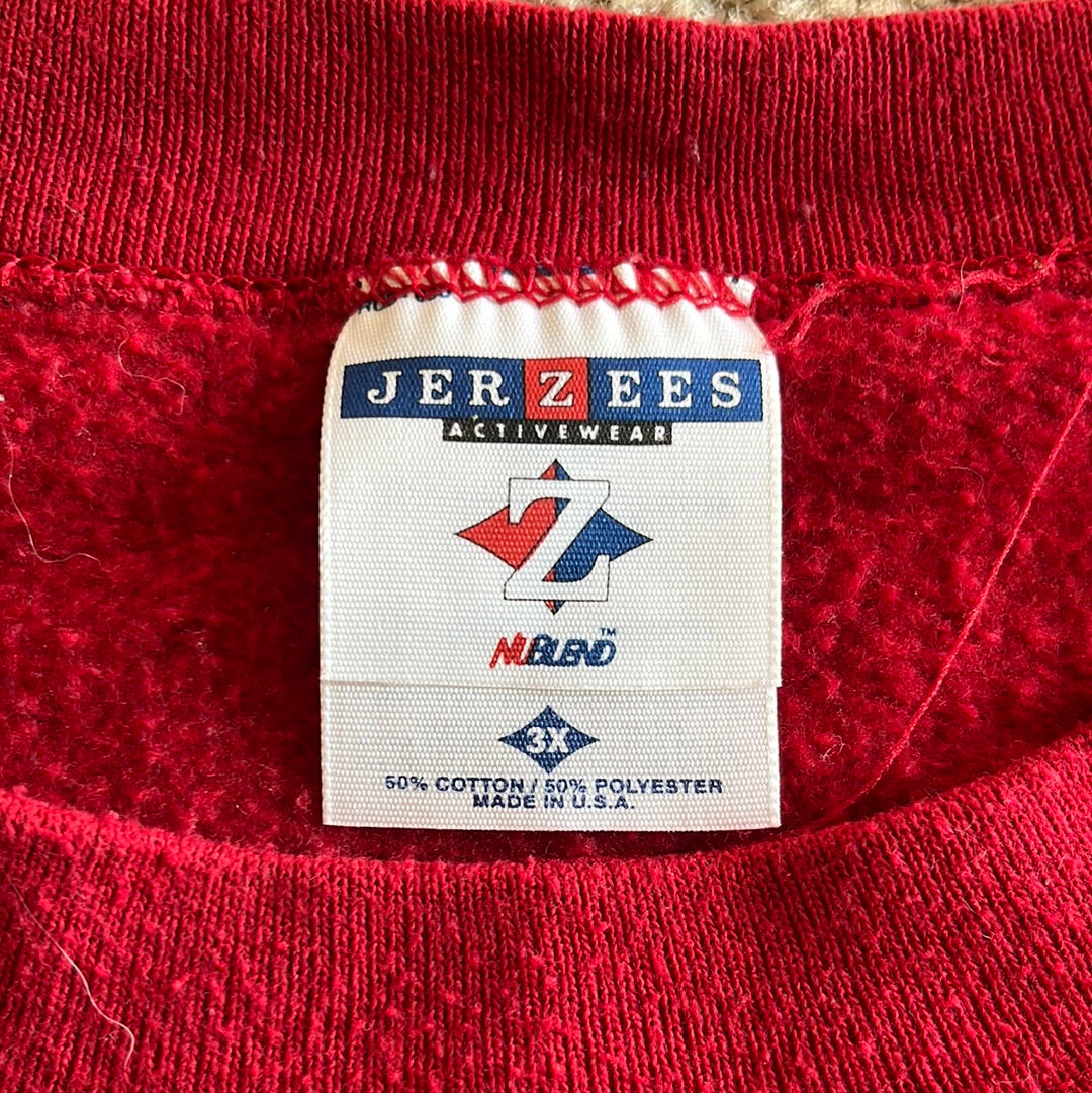 Vintage Jerzees Sweatshirt Adult 2XL XXL Blue Mens 90s Made