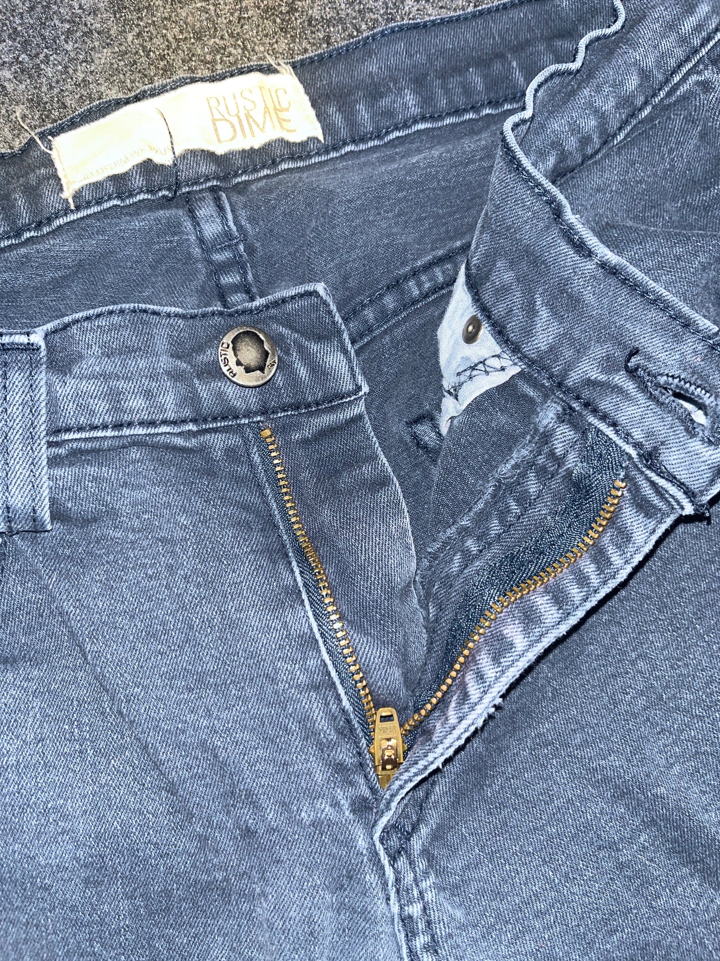 Rustic Dime Black/Navy Skinny Jeans Denim Made in Los Angeles - 30" x 30.5"