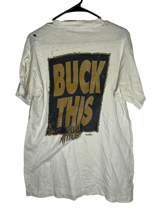 90's FOTL Buck This Distressed Tshirt - Medium - 20” x 30"