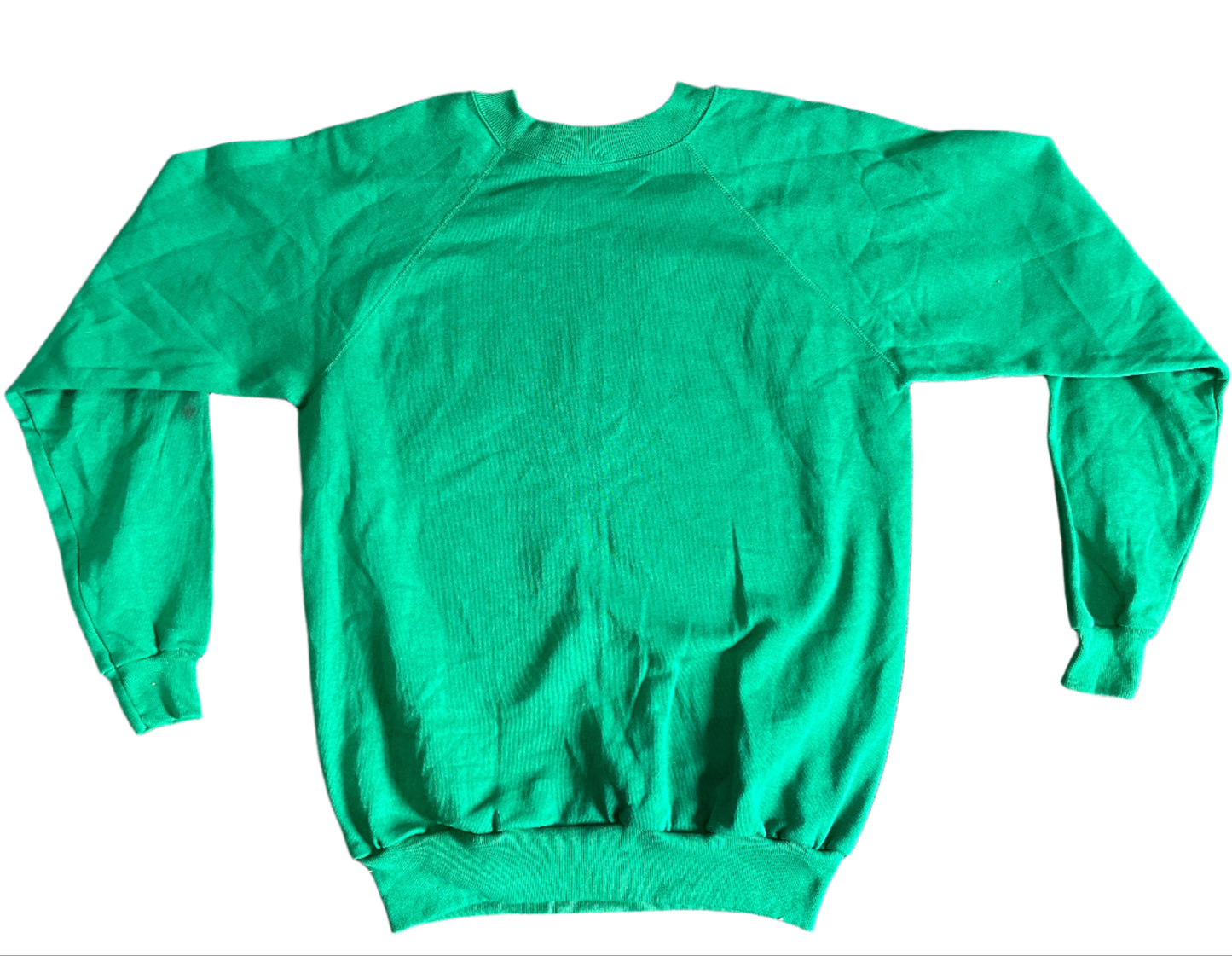 90's Hanes Parrill Blank Green Crewneck Sweatshirt - Large - 22" x 27.5"