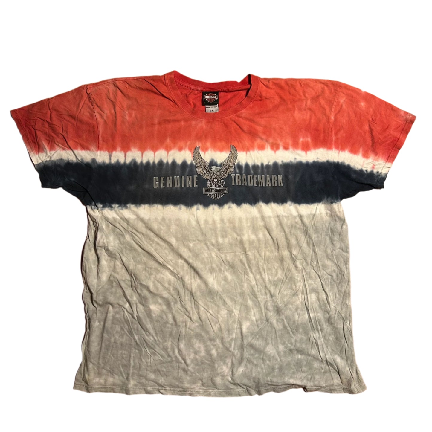 Tie Dye Harley Davidson Motorcycles Genuine Trademark 2008 New Orleans Louisiana Tshirt - XLarge - 27" x 32"