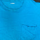 80/90’s Turquoise Blank Pocket Tshirt - Medium - 21” x 30”