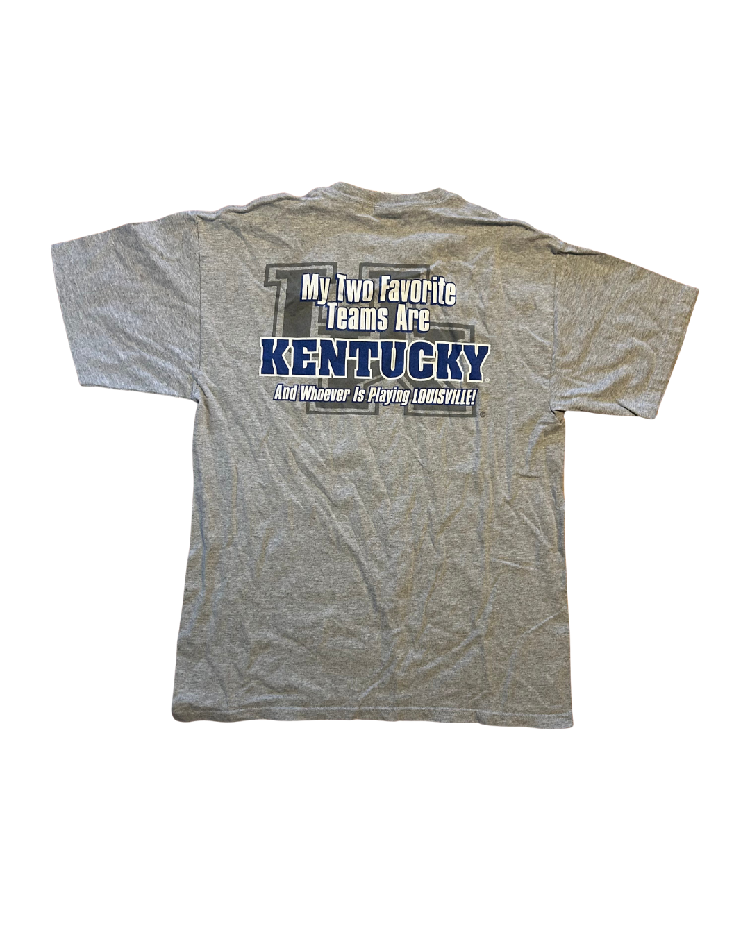 Kentucky University Wildcats Favorite Teams Whoever Plays Louisville Grey Tshirt - Medium - 21" x 29"